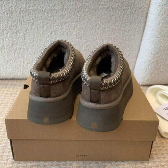 UGG Tan Platform Shoes with Unique Trim - Picture 7 of 7